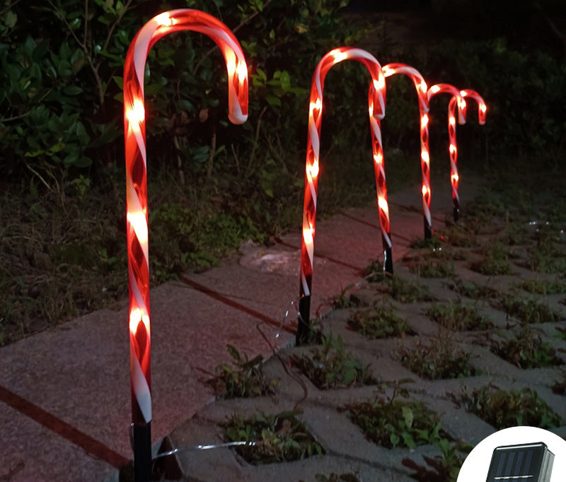 Lamapara solar decoracion de Navidad-Solar Powered Cane String Lights Christmas Home Decor