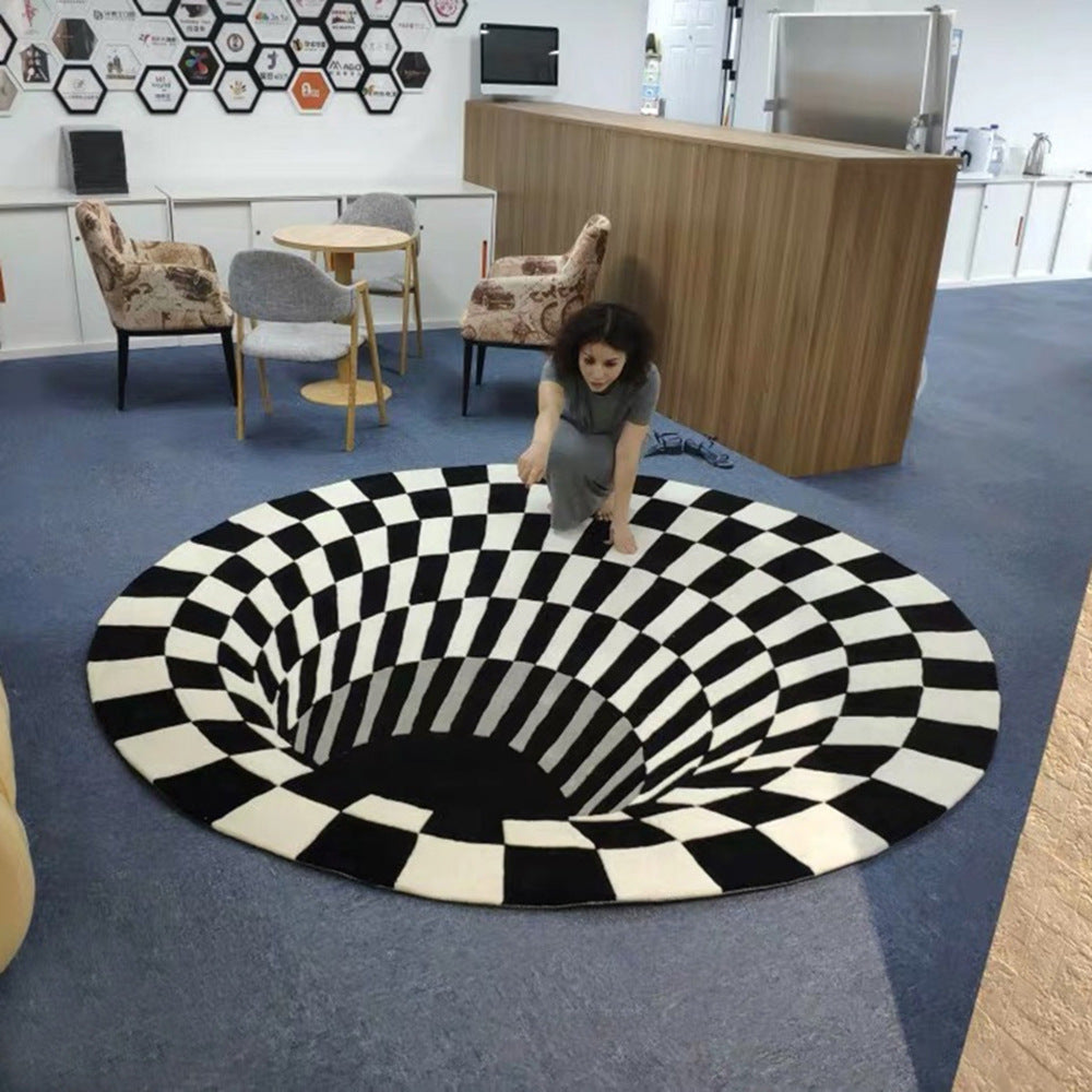 Alfombra de ilusión de vórtice 3D -3D Vortex Illusion Carpet Optical Carpet Floor Mat