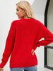 Cargar imagen en el visor de la galería, Suéter casual con cuello redondo y color liso-Twist Casual Solid Color Round Neck Sweater
