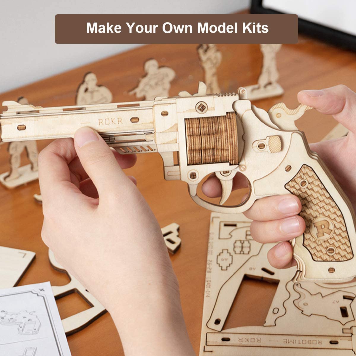 Kit de construcción de modelos de bloques de armas Robotime-Robotime Gun Blocks Model Buliding Kit