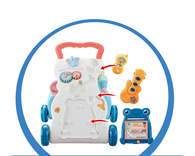 Juguetes educativos para niños, andador Musical multifuncional, carrito antivuelco-Children's Educational Toys Multi-functional Musical Walker Trolley Anti-rollover