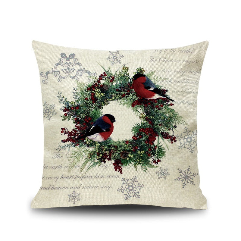 Funda de almohada navideña de lino-Christmas linen pillowcase