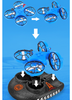 Barco teledirigido, agua, tierra y aire, aerodeslizador de cuatro ejes, juguete multifunción tres en uno-RC Boat Water Land And Air Four-Axis  Hovercraft Three-in-one Multi-function Toy One-button Tumbling Mini Drone