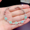 New Natural Opal Bracelet 925 Silver Inlay
