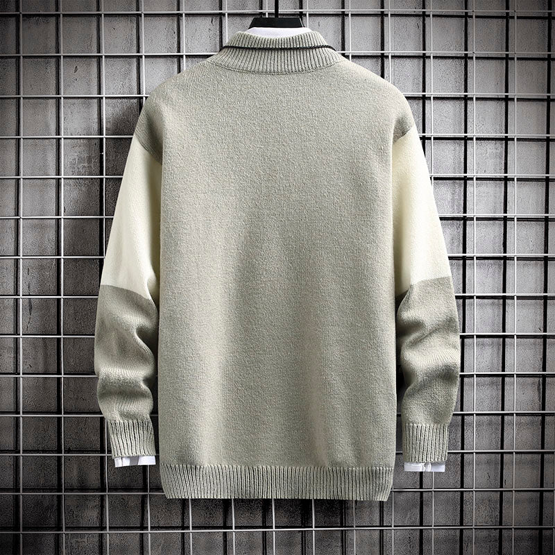 Sweater Men's Thickened Mink Velvet Loose Knit  Mid-neck
