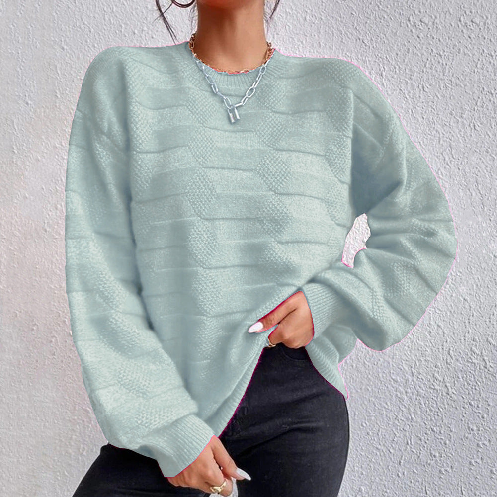 Sudadera de moda simple a juego de color puro-Pure Color All-matching Simple Fashion Sweater