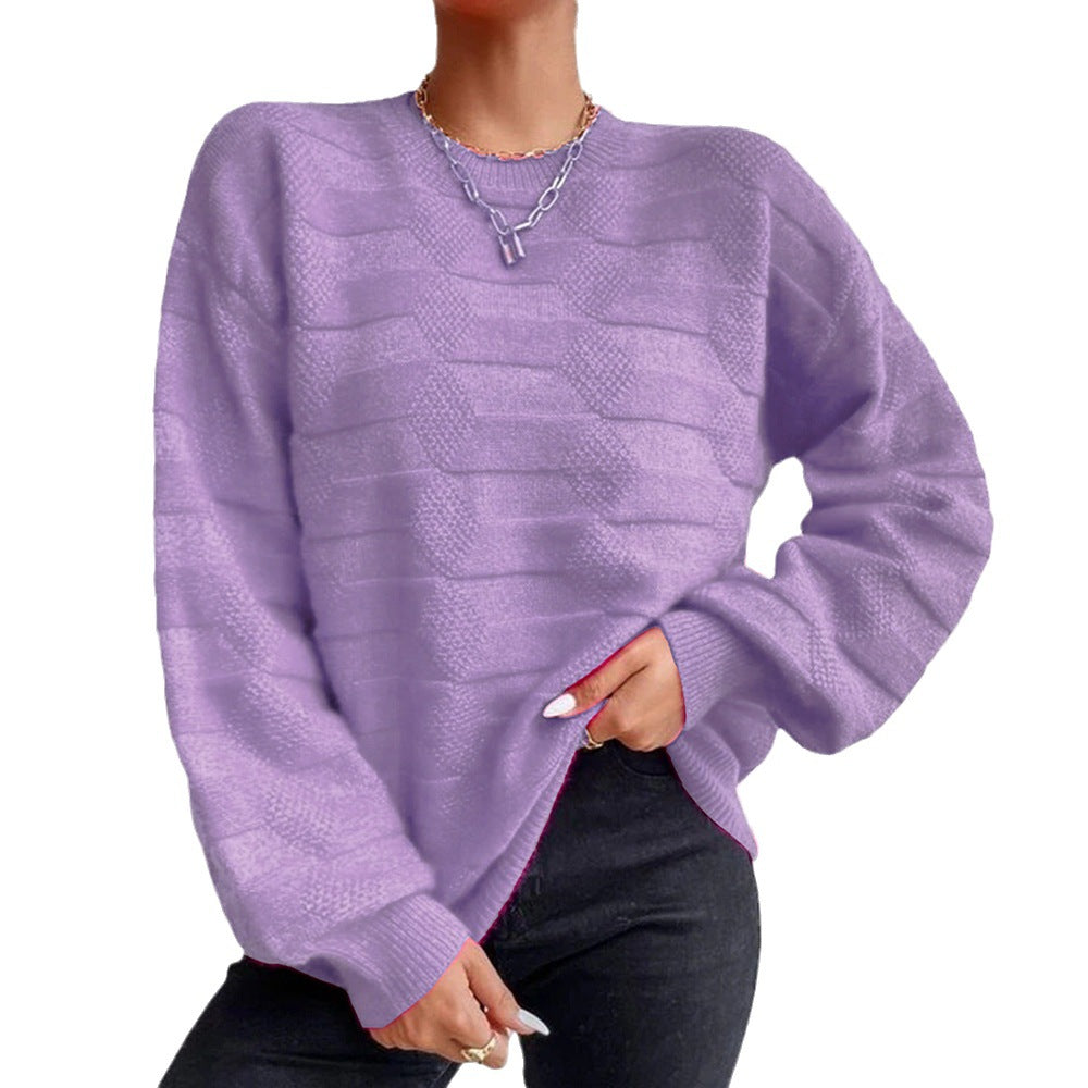 Sudadera de moda simple a juego de color puro-Pure Color All-matching Simple Fashion Sweater
