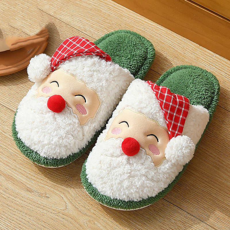 Zapatillas de Papá Noel estereoscópicas de dibujos animados cálidas-Stereoscopic Cartoon Santa Slippers Warm