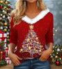 Women's  Long Sleeve V-neck Christmas Pullover
