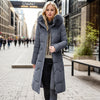Cargar imagen en el visor de la galería, Winter Long Coat With Thickened Fur Collar Straight Slim Cotton-padded Jacket Women