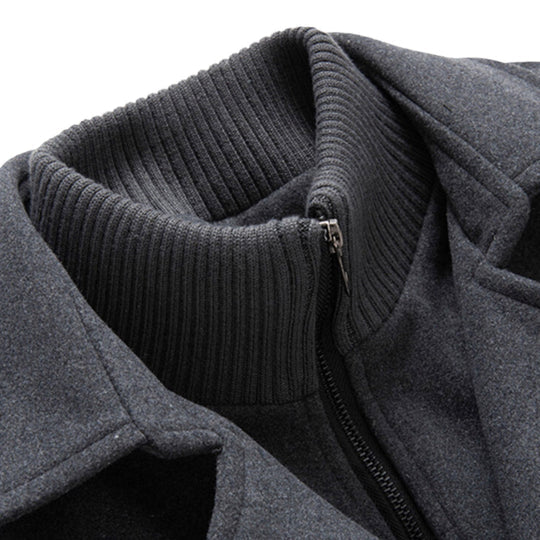 Abrigo de lana gruesa resistente al frio-Cold-resistant Plus Cotton Woolen Men's Jacket