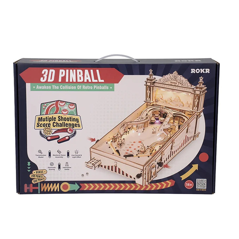 Robotime ROKR DIY Pinball Machine Rompecabezas de madera 3D-Robotime ROKR DIY Pinball Machine 3D Wooden Puzzle