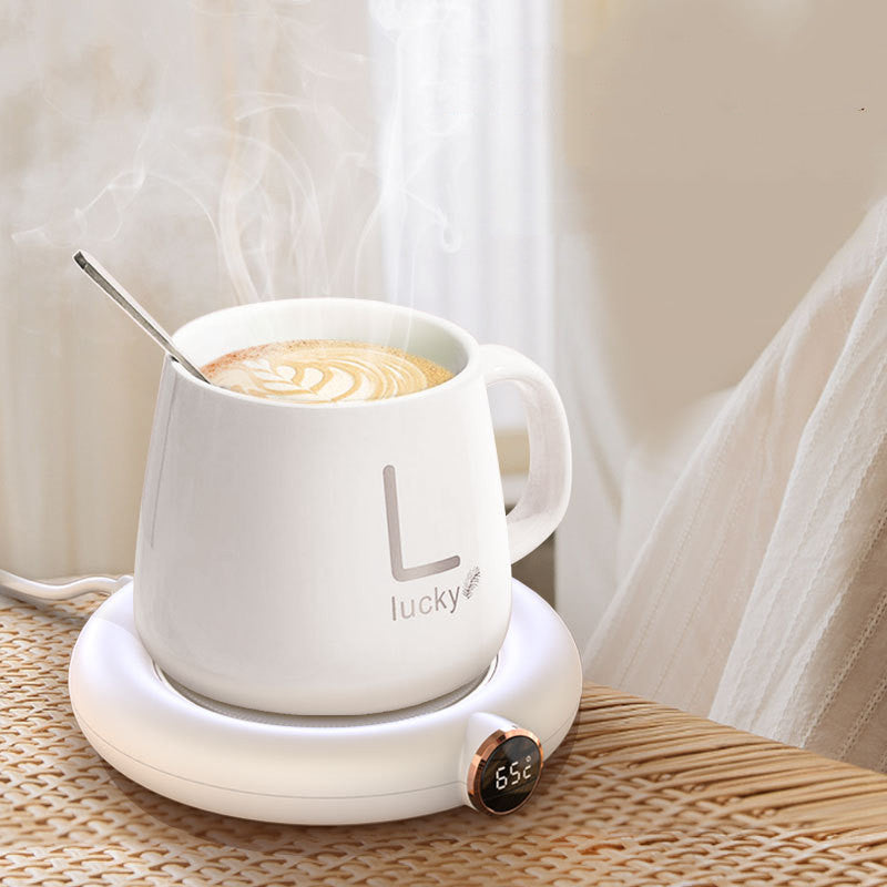 Calentador para taza de café posavasos cálido taza de calefacción inteligente-Coffee Mug Warmer Warm Coaster Smart Heating Cup Thermal Insulation Constant Temperature Coaster Heating Pad Desktop