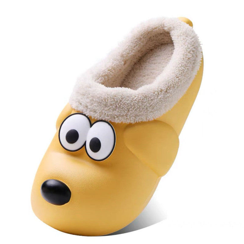 Cute Dog Shoes EVA Winter House Shoes  Fuzzy Slippers