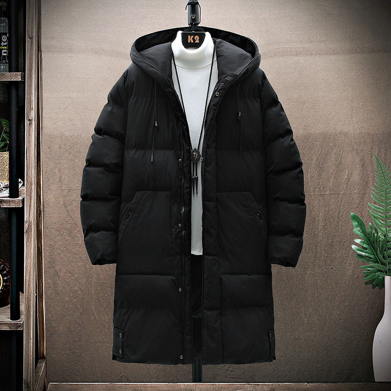 Pure Color Long Padded Jacket For Thickening And Warmth