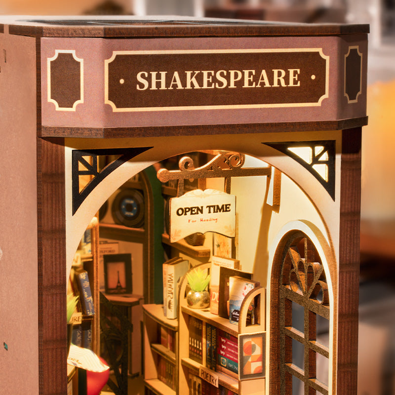Librería Rolife 3D DIY de madera para libros con LED-Rolife 3D DIY Wooden Book Nook  Bookstore With LED