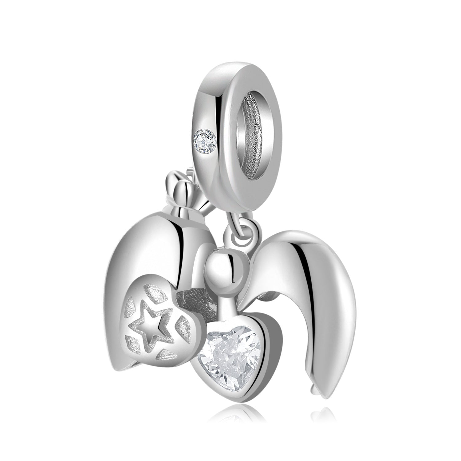 Simple White Love Beads Love Lock Series 925 Sterling Silver Pendant Bracelet DIY Accessories