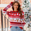 Suéter de punto-Jacquard Leisure Pullover Christmas Women's Knitted Sweater