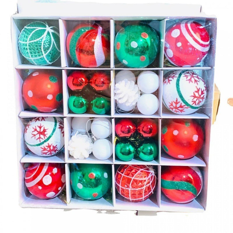 Caja de 42 globos decorativos navideños-Christmas Tree Decorations Pendant Color Glossy Christmas Ball 42 pcs