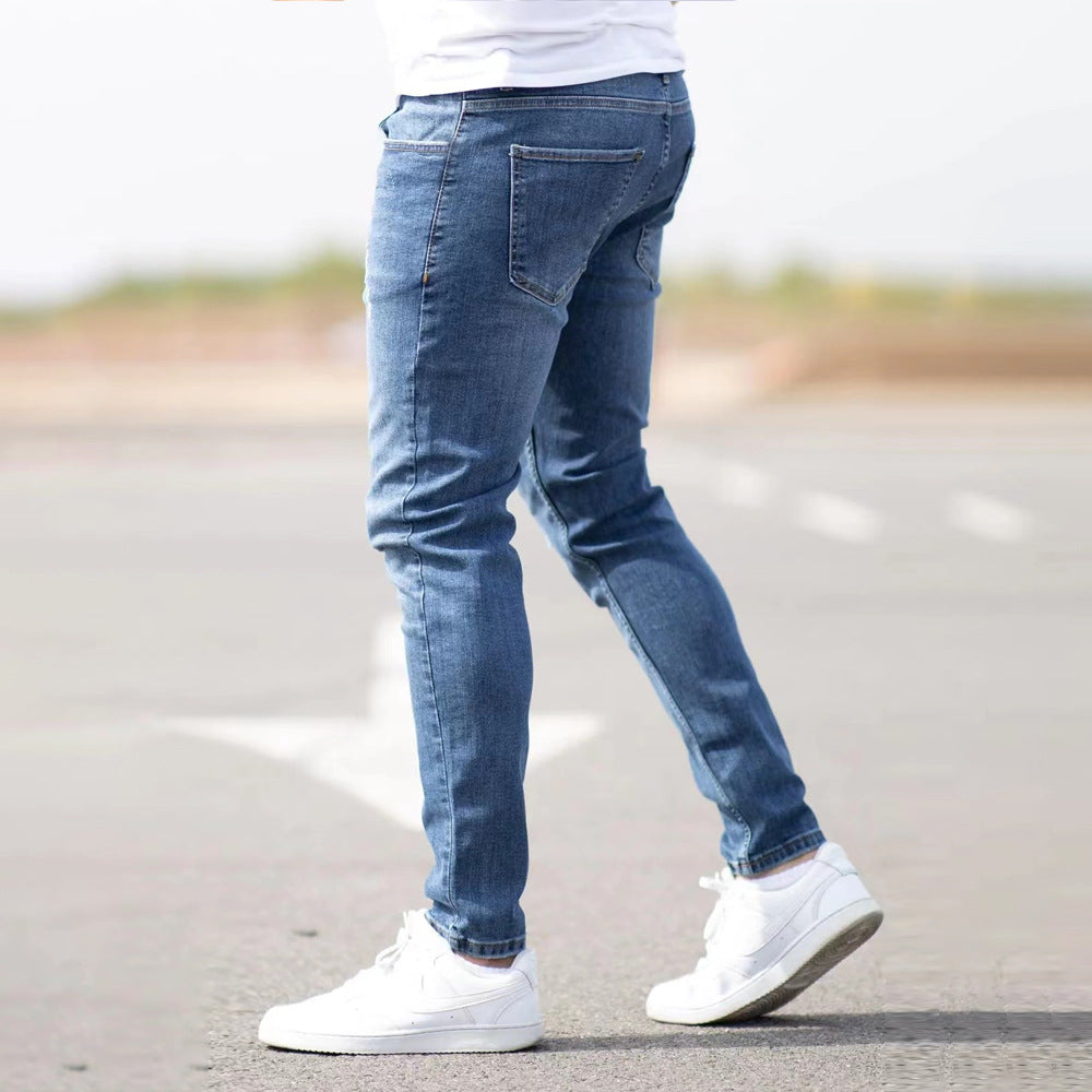 Pantalones vaqueros de corte slim -Slim Fit Skinny Denim Trousers Ripped