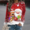 Cargar imagen en el visor de la galería, Sudadera de manga larga con cuello redondo y estampado navideño para mujer-Women&#39;s Christmas  Printed  Long Sleeve Round Neck Sweatshirt