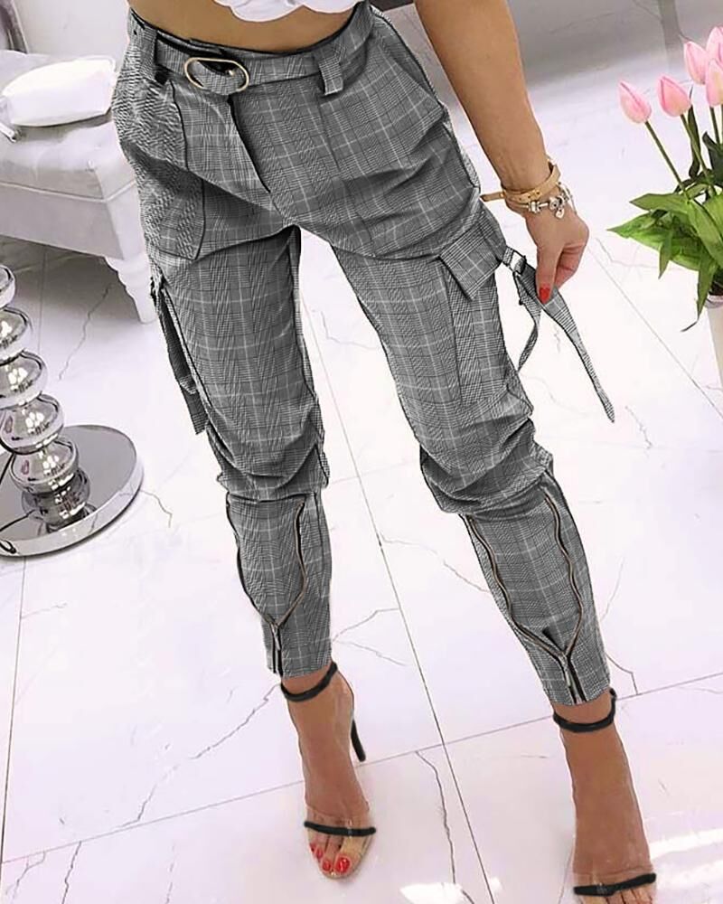 Pantalones casuales cintura cintura alta elástica  -Casual Pants Waist Elastic High Waist Women's Trousers Solid Color Overalls