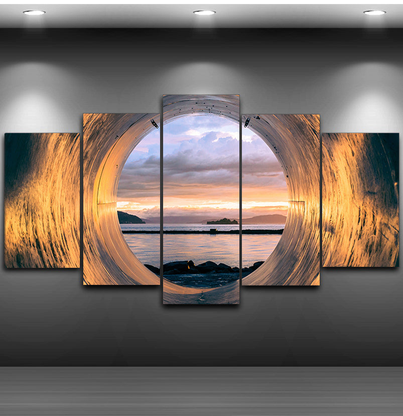 Póster artístico pintura decoración del hogar puesta de sol tubo paisaje marino marco sala de estar lienzo-Poster Art Painting Home Decor Sunset Tube Seascape Frame Living Room Canvas