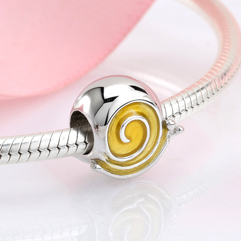 Snail Seven Star Ladybird Lovely Insect Glue Drip Bead Pendant S925 Sterling Silver Bead Diy Accessories