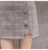 Cargar imagen en el visor de la galería, Falda corta de lana irregular para mujer-Plaid Skirt Women Irregular Woolen  Short Skirt