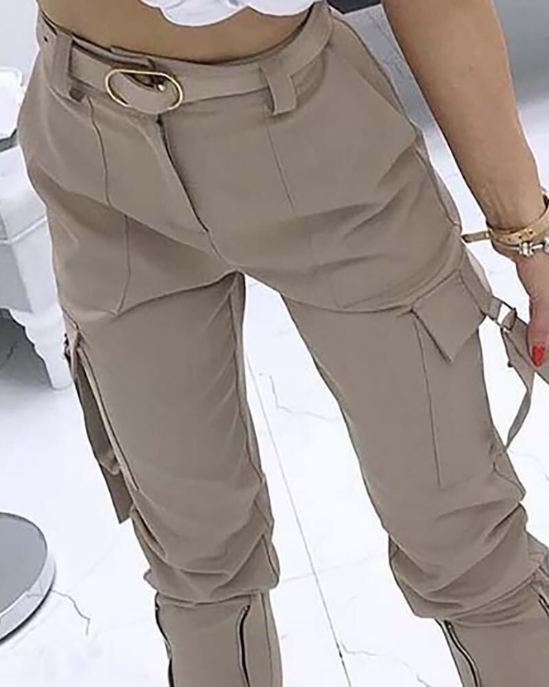 Pantalones casuales cintura cintura alta elástica  -Casual Pants Waist Elastic High Waist Women's Trousers Solid Color Overalls