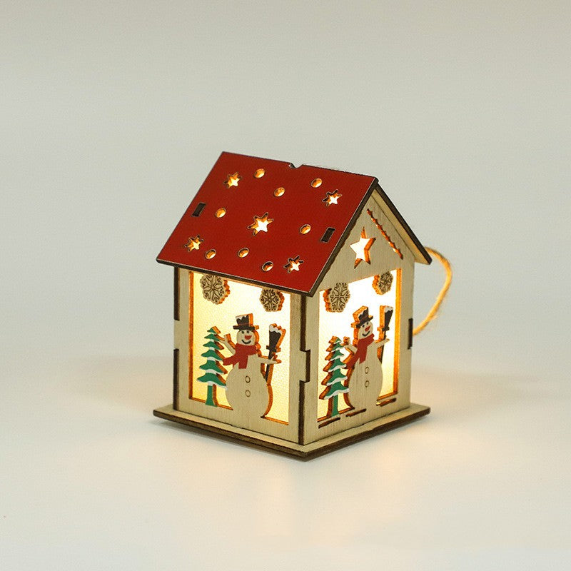 Colgantes de madera luminosos festivos decorativos-Decorative Festive Luminous Wooden Pendants