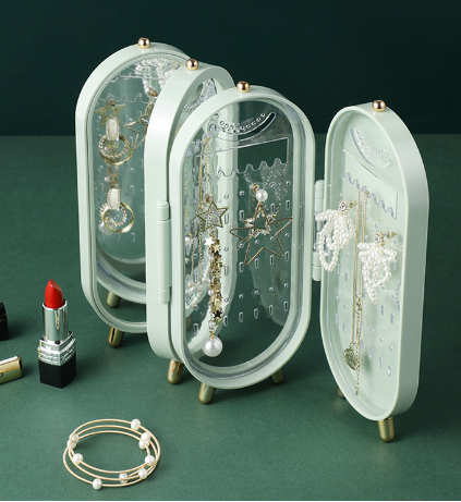 Joyero a prueba de polvo de múltiples capas de escritorio de diseño de lujo ligero-Light Luxury Design Desktop Multi-layer Dust-proof  Jewelry Box