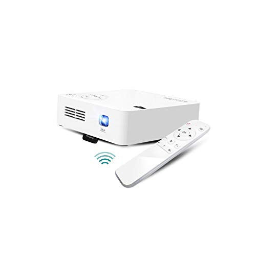 Proyector portátil para el Aire Libre  batería Recargable y Altavoz Integrado, Compatible con 1080P, DLP y WiFi, se Conecta a iPhone/Android, Compatible con HDMI/USB/Airplay/Miracast.