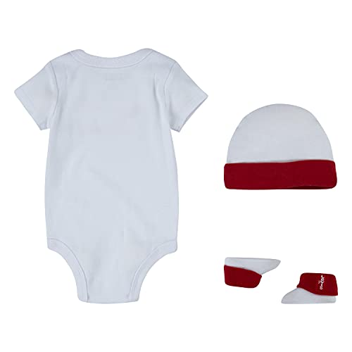 Levi'S Kids Classic Batwing Infant Hat Bodysuit Bootie Set 3Pc Bebé, Blanco, 0 6 meses