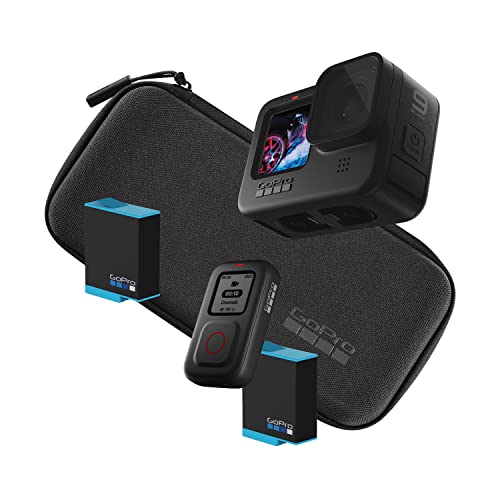 Paquete GoPro HERO9 Black: Incluye el Control Remoto, la batería de Repuesto (2 en Total) y el Estuche de Transporte
