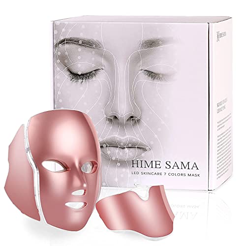 Máscara facial LED,   de 7 colores para el rejuvenecimiento y reafirmación de la piel de la cara y el cuello