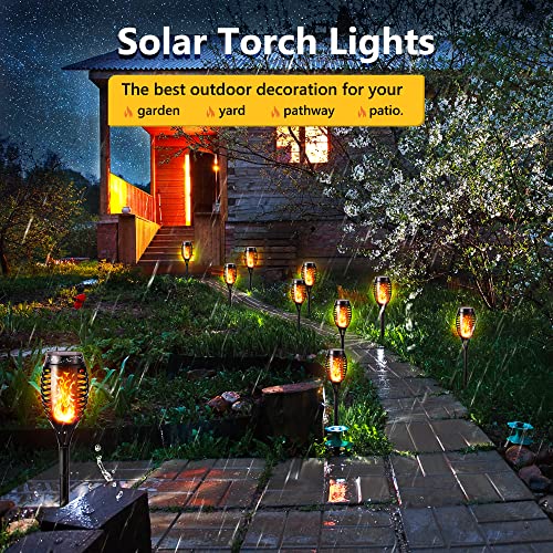 Luces de llamas Solar - Pack 12 Piezas Antorchas Solares Exterior con llamas