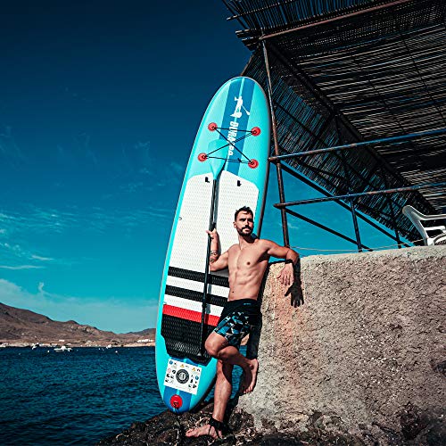 Tabla Hinchable Paddle Surf -Asiento de Kayak,-Almohadilla integrada, Aleta Desprendible, Doble Remo Ajustable, Kit de Reparación