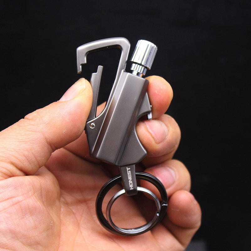 Encendedor de metal de pedernal permanente- Creative Metal Keychain Lighter Wild Fire Ten Thousand Times Use Kerosene Lighters